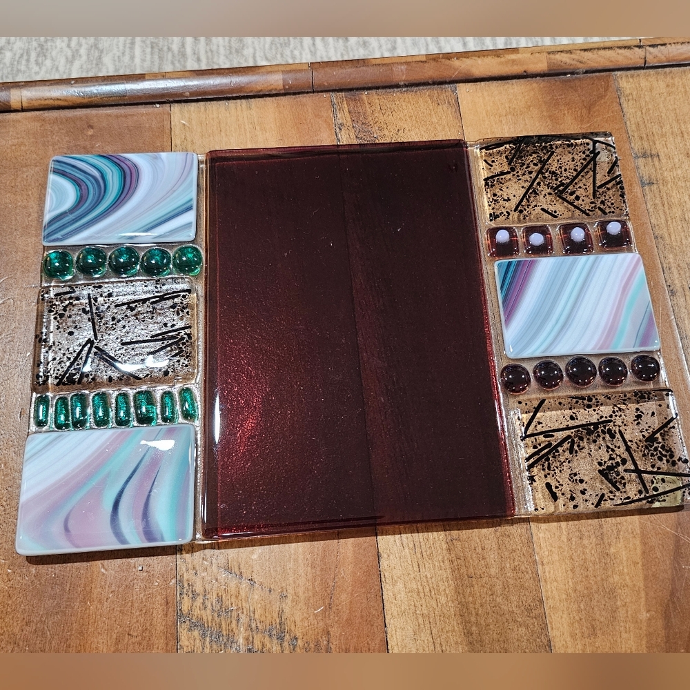 Melissa Branzell Signed Fused Glass Tray